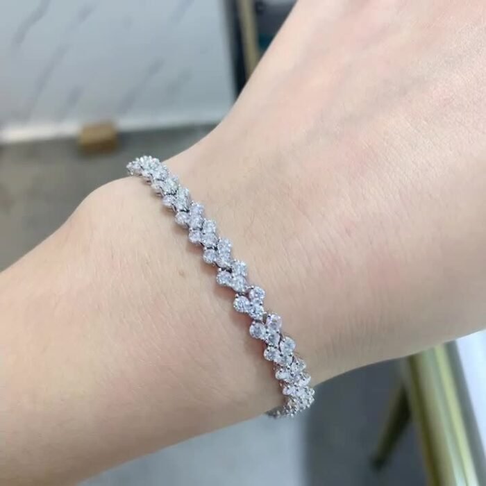 925 sterling silver bracelet with pavé white zirconia.