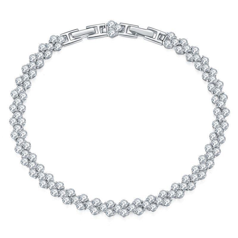 925 sterling silver bracelet with pavé white zirconia.