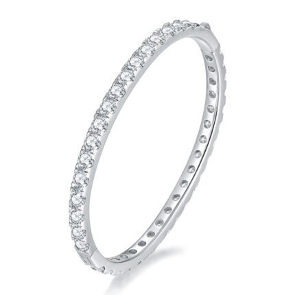 925 sterling silver bracelet with pavé white zirconia.