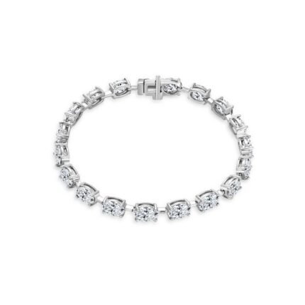 925 sterling silver bracelet with pavé white zirconia.