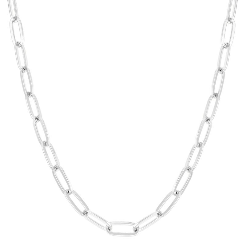 7mm Cross Paperclip Necklace
