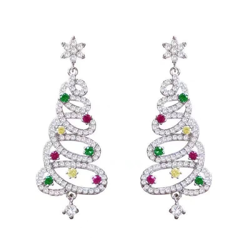 Christmas Tree Earrings with Diamonds - A Sparkling Choice for the Holiday Season