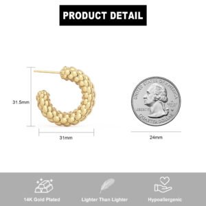 14k Gold Plated Hoop Earrings