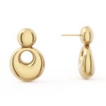 14k Gold Plated Heart Stud Earrings