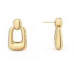 14k Gold Plated Heart Stud Earrings