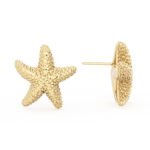 14k Gold Plated Starfish Stud Earrings